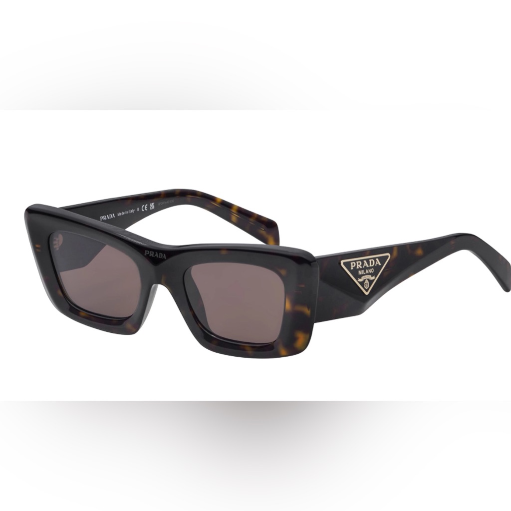 Prada Brown Rectangular Sunglasses